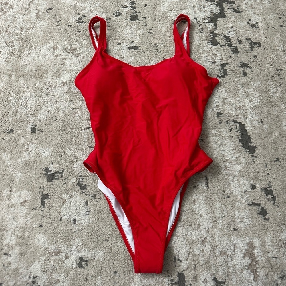 Red One-Piece Swimsuit Size Large NWOT